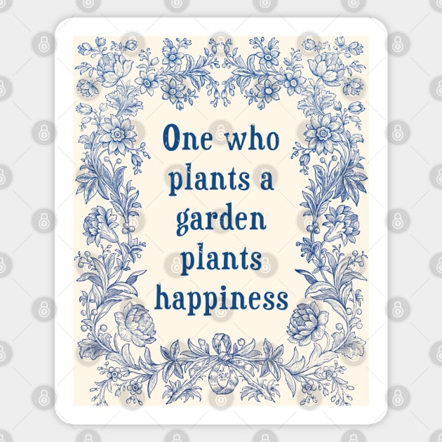 Blue White Botanical Floral Quote Practical Gardener's Gift Sticker by Pine Hill Goods